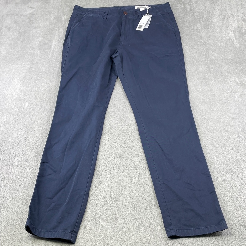 NEW‎ Outerknown 34x34 100% Organic Cotton Men's Deep Blue Chinos